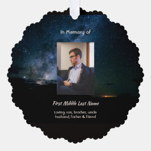 Christian Memorial Milky Way Starry Night Sky  Tree Decoration Card