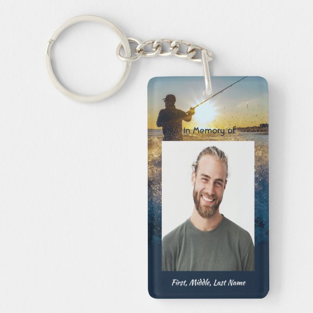 Christian Memorial Ocean Fly Fishing Fisherman  Key Ring (Front)