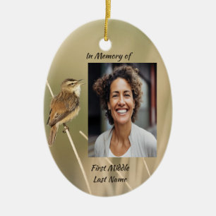 Christian Memorial Photo Bird Garden Nature  Ceramic Tree Decoration