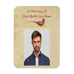 Christian Memorial Photo Invite Pheasant Bird Art Magnet