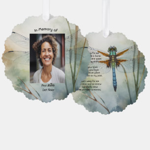 Christian Memorial Photo Keepsake Custom Dragonfly Tree Decoration Card