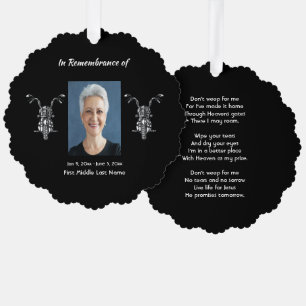 Christian Memorial Photo Motorcycle Biker Tree Decoration Card