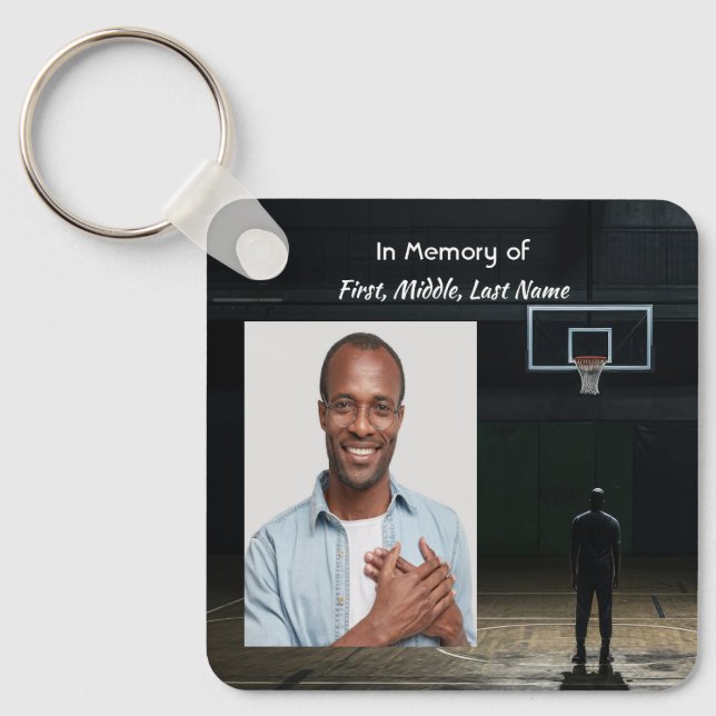 Christian Memorial Pocket Card Basketball Game Key Ring (Front)