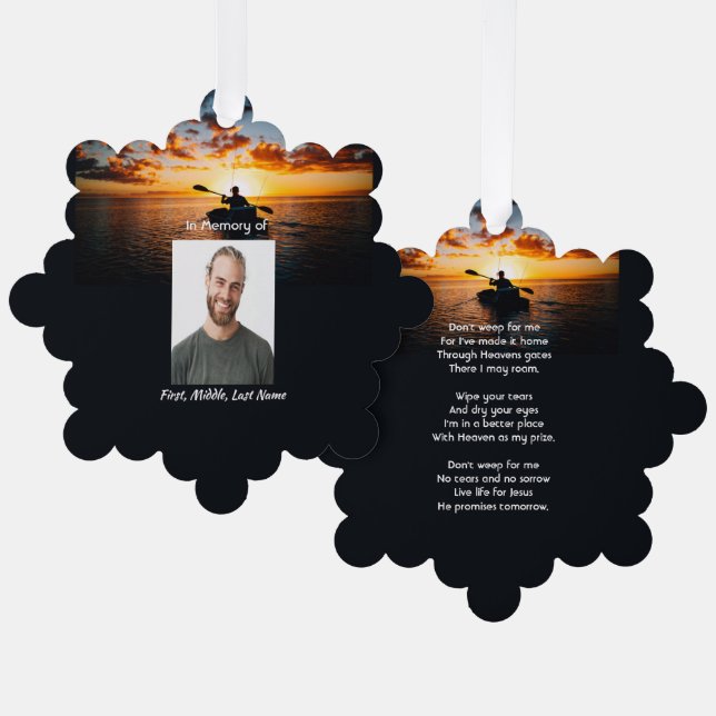 Christian Memorial Pocket Card Kayaking Sport  (Front/Back)