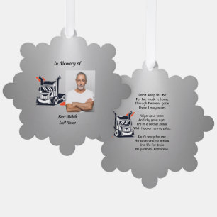 Christian Memorial Semi-Truck Tractor-trailer  Tree Decoration Card