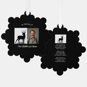Christian Memorial Stag Deer Outdoorsman Tree Decoration Card