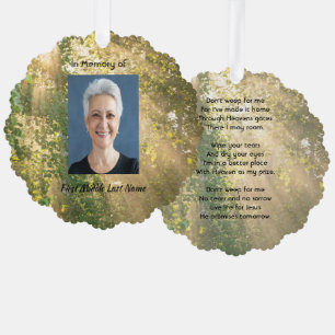 Christian Memorial Sunshine Golden Forest Tree Decoration Card