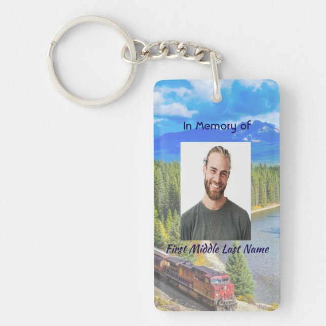 Christian Memorial Train Rail Tram Railway Key Ring (Front)