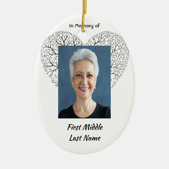 Christian Memorial  Tree of Life Heart Love Ceramic Tree Decoration (Front)