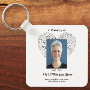 Christian Memorial  Tree of Life Heart Love Key Ring