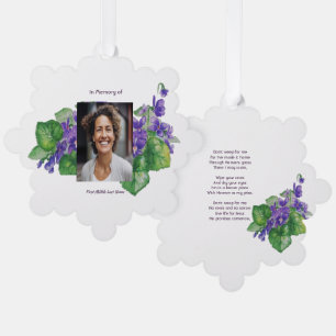 Christian Memorial  Watercolor Wild Violet Tree Decoration Card