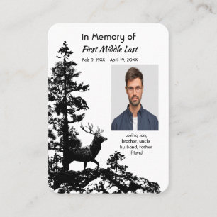 Christian Memory Keepsake Masculine Stag Deer Business Card