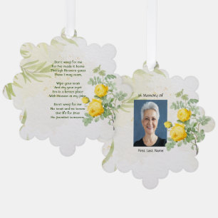Christian Memory Photo Yellow Roses Garden Flowers Tree Decoration Card