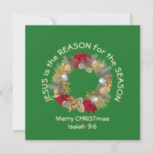 Christian Merry Christmas JESUS IS THE REASON  Holiday Card