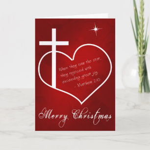 Christian Merry Christmas red customisable Holiday Card