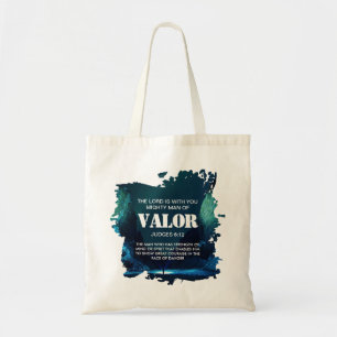 Christian MIGHTY MAN OF VALOR Brush Stroke Tote Bag