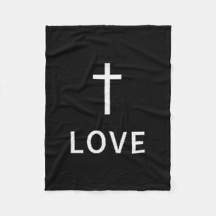 Christian Minimal Cross Love Subtle Religious Mode Fleece Blanket