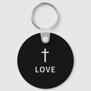 Christian Minimal Cross Love Subtle Religious Mode Key Ring