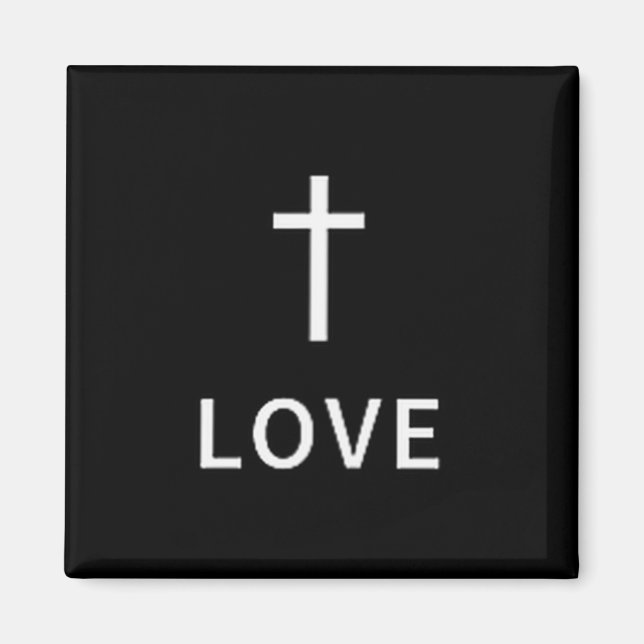 Christian Minimal Cross Love Subtle Religious Mode Magnet (Front)