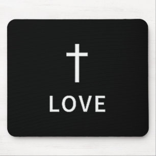 Christian Minimal Cross Love Subtle Religious Mode Mouse Mat