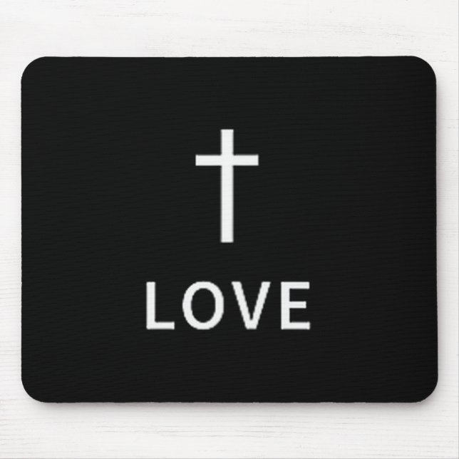 Christian Minimal Cross Love Subtle Religious Mode Mouse Mat (Front)