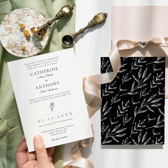 Christian Minimalist Elegant Classic Catholic Chic Invitation (Creator Uploaded)