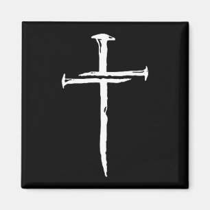 Christian Minimalist Three Nails Cross Religious J Magnet