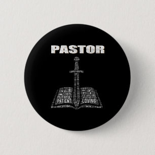 Christian Minister Word Cloud Church Pastor Apprec 6 Cm Round Badge