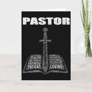 Christian Minister Word Cloud Church Pastor Apprec Card