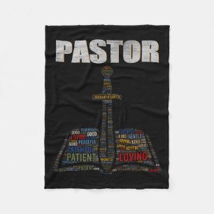 Christian Minister Word Cloud Church Pastor Apprec Fleece Blanket