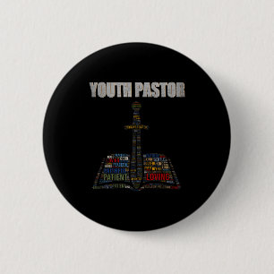 Christian Minister Word Cloud Youth Pastor Appreci 6 Cm Round Badge