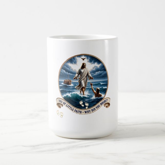 Christian Miracle Gift Set: Walk On Water Apparel Coffee Mug (Center)