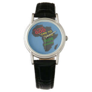 Christian Missionary Map of Africa   Faux Felt Watch