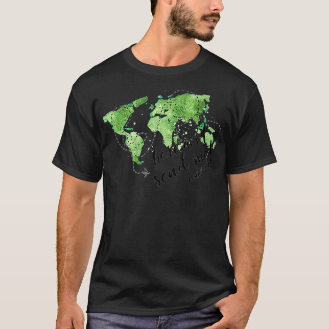 Christian Missionary Pilot Map Aviation Isaiah T-Shirt (Front)
