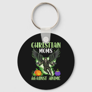 Christian Moms Against Anime Skeleton Angel Wings  Key Ring