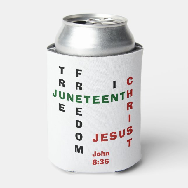Christian Monogram JUNETEENTH Can Cooler (Can Front)
