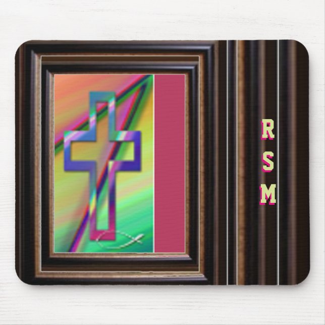 Christian monogrammed mouse mat (Front)