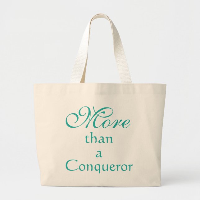 Christian More than a conqueror Large Tote Bag (Front)