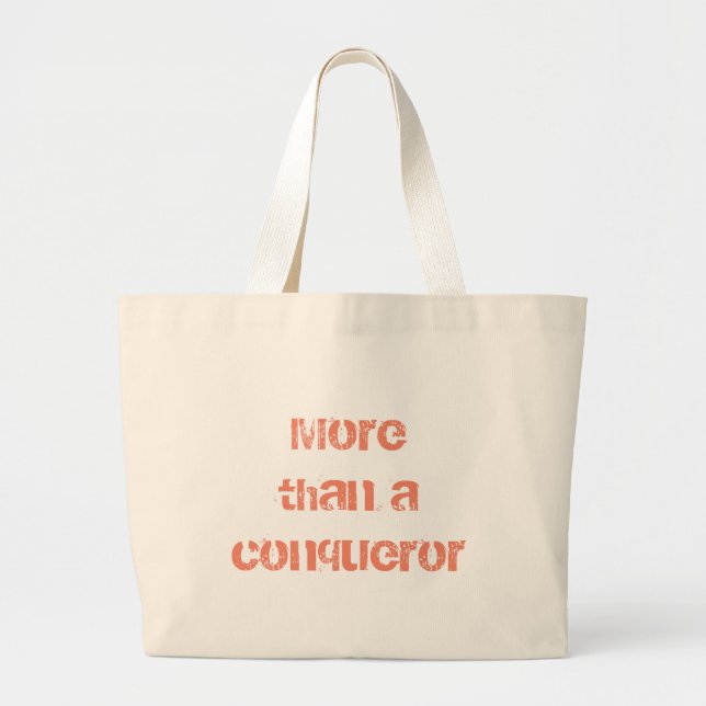 Christian More than Conquerors Large Tote Bag (Front)