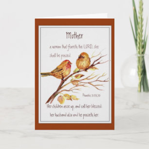 Christian Mother's Day Scripture Watercolor Card