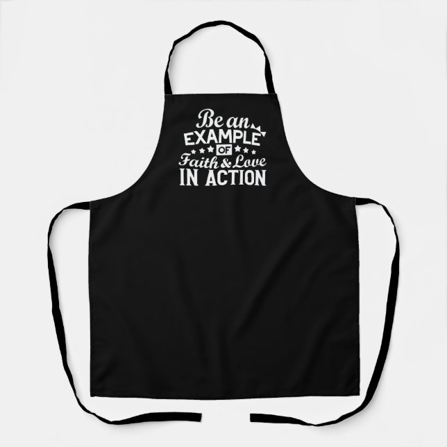 Christian Motivation Design – Faith, Love, and Act Apron (Front)