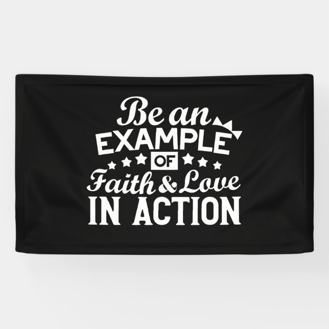 Christian Motivation Design – Faith, Love, and Act Banner (Horizontal)