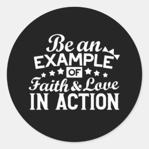 Christian Motivation Design – Faith, Love, and Act Classic Round Sticker
