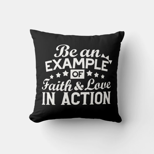 Christian Motivation Design – Faith, Love, and Act Cushion (Front)