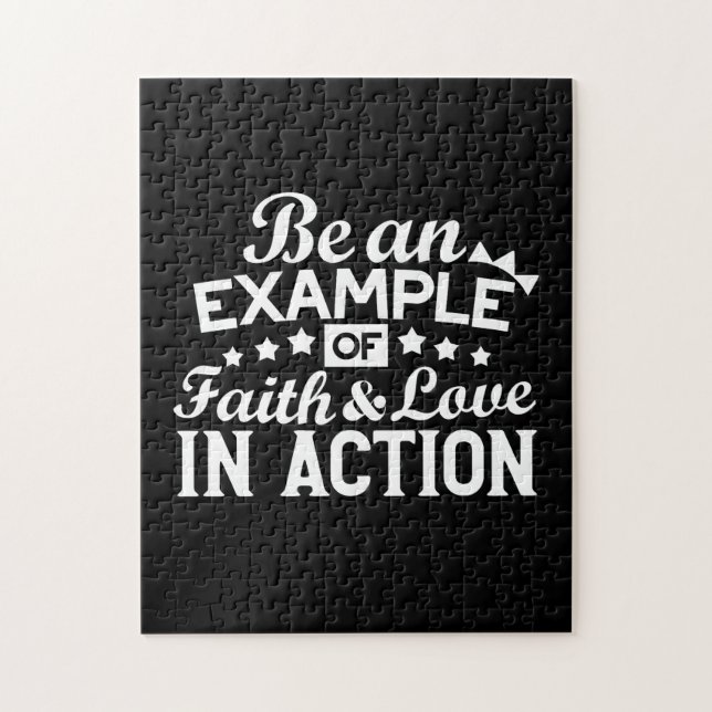 Christian Motivation Design – Faith, Love, and Act Jigsaw Puzzle (Vertical)