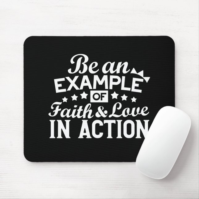 Christian Motivation Design – Faith, Love, and Act Mouse Mat (With Mouse)