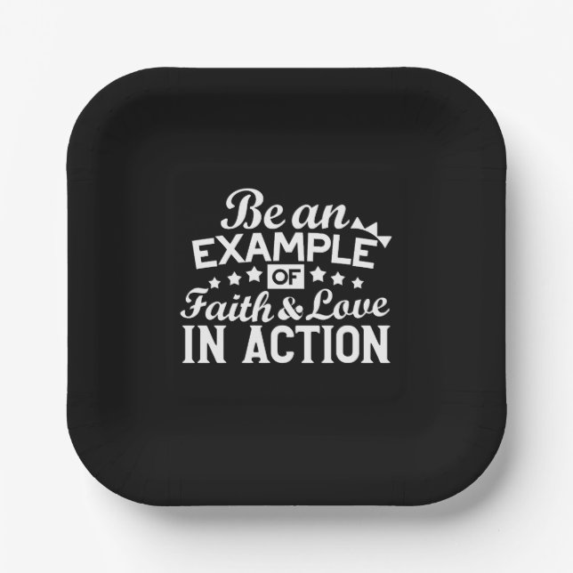 Christian Motivation Design – Faith, Love, and Act Paper Plate (Front)