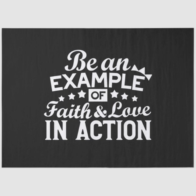 Christian Motivation Design – Faith, Love, and Act Tissue Paper (Front)