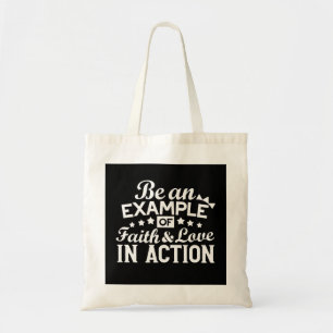Christian Motivation Design – Faith, Love, and Act Tote Bag