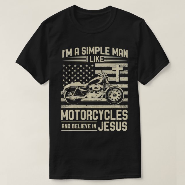 Christian Motorcycle and Jesus Faith Christian Bik T-Shirt (Design Front)